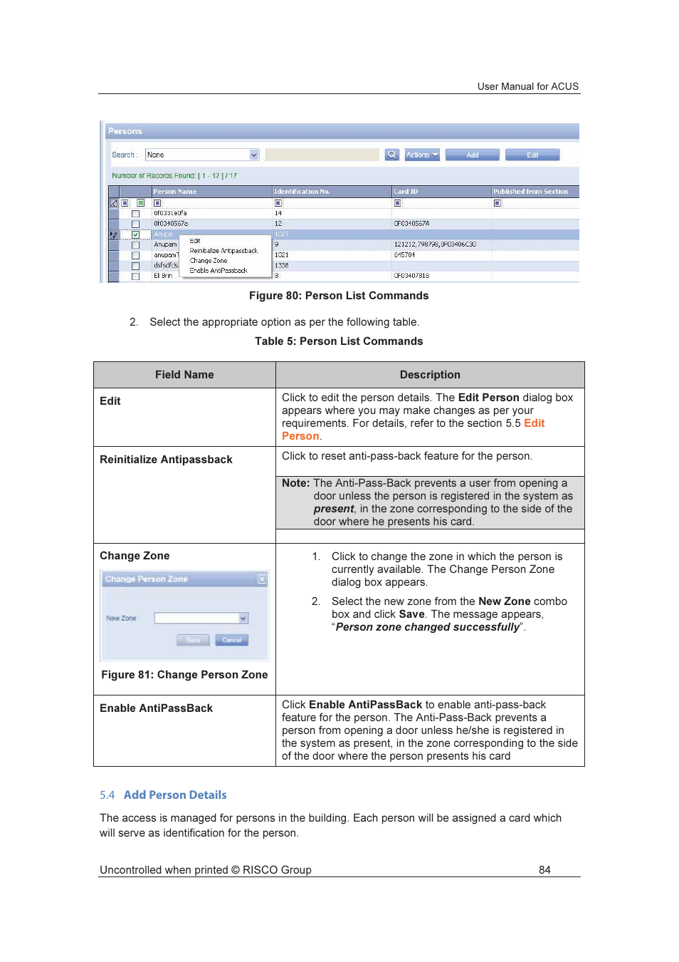 RISCO Group ACUS User Manual | Page 112 / 525