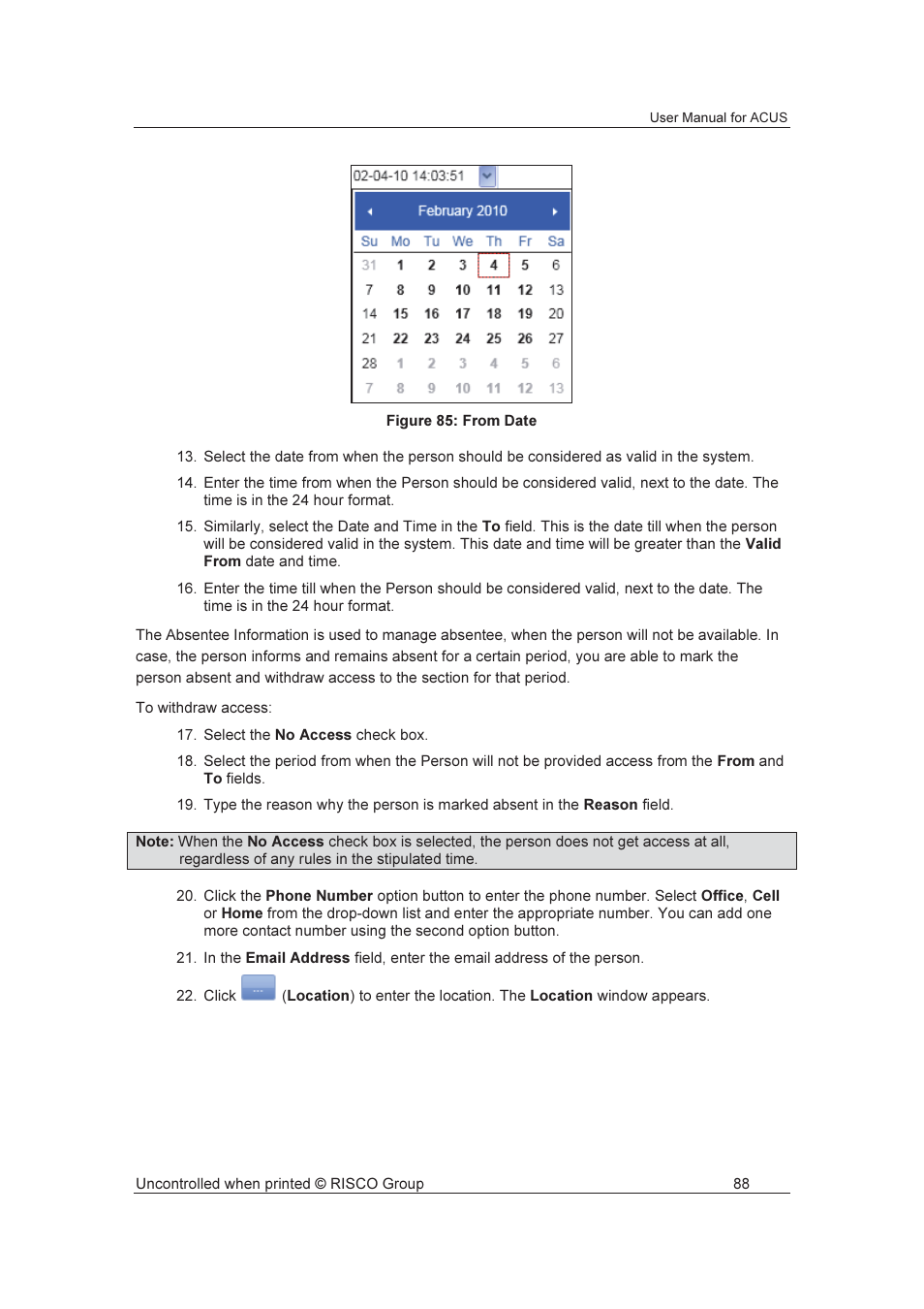 RISCO Group ACUS User Manual | Page 116 / 525