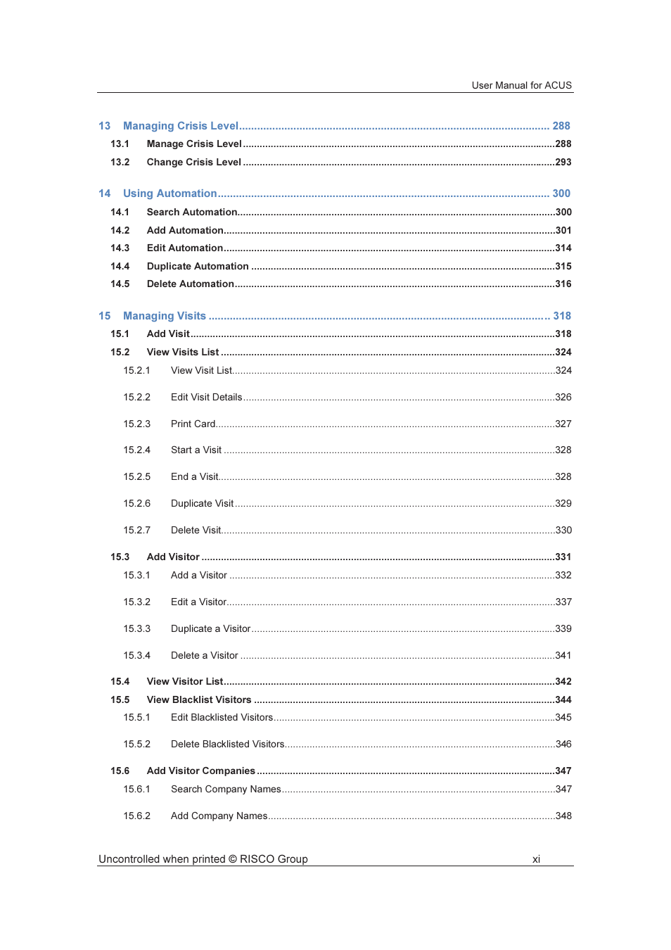 RISCO Group ACUS User Manual | Page 12 / 525