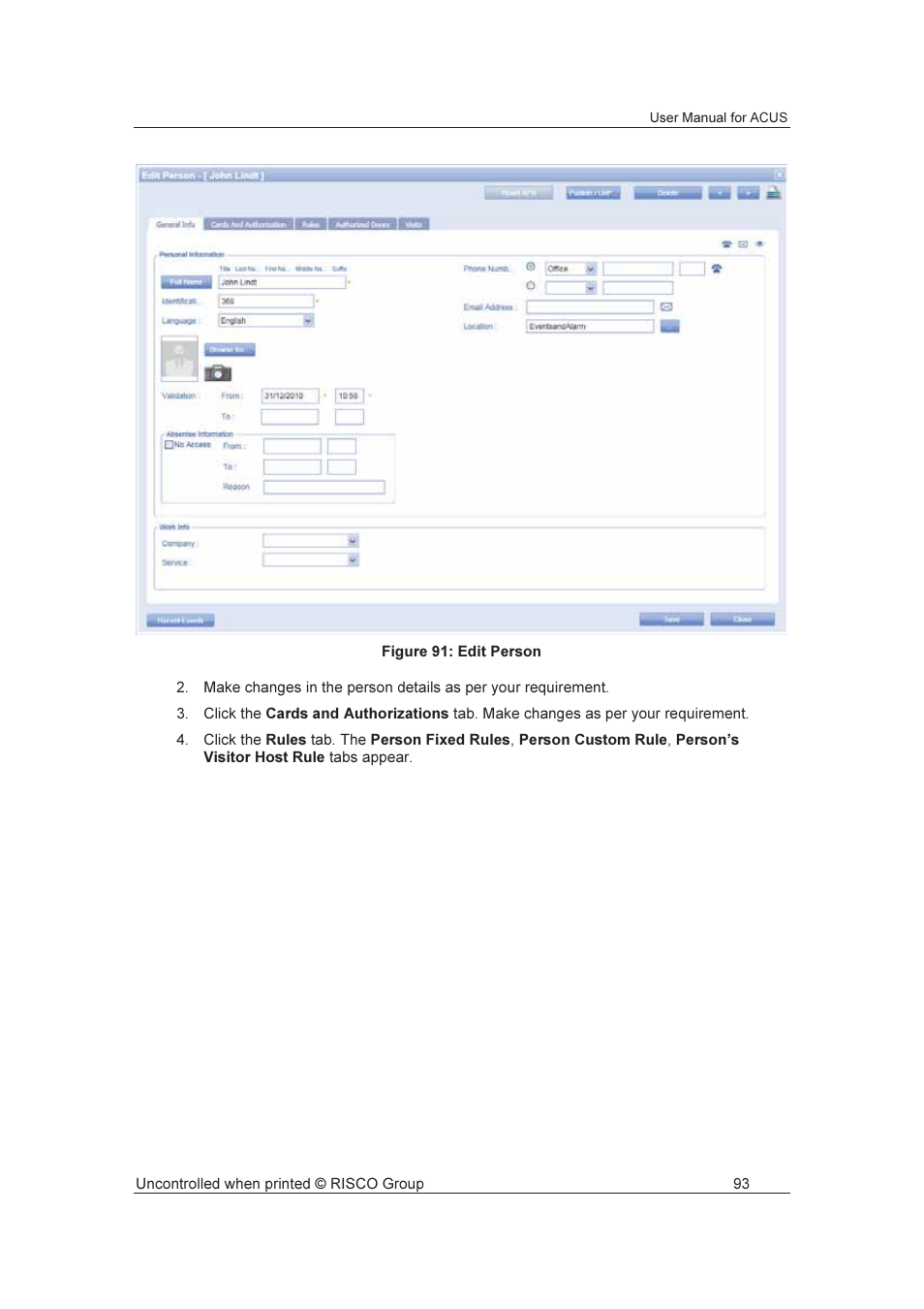 RISCO Group ACUS User Manual | Page 121 / 525