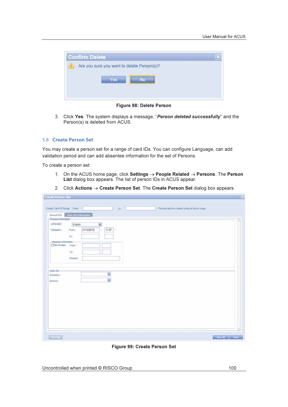 RISCO Group ACUS User Manual | Page 128 / 525