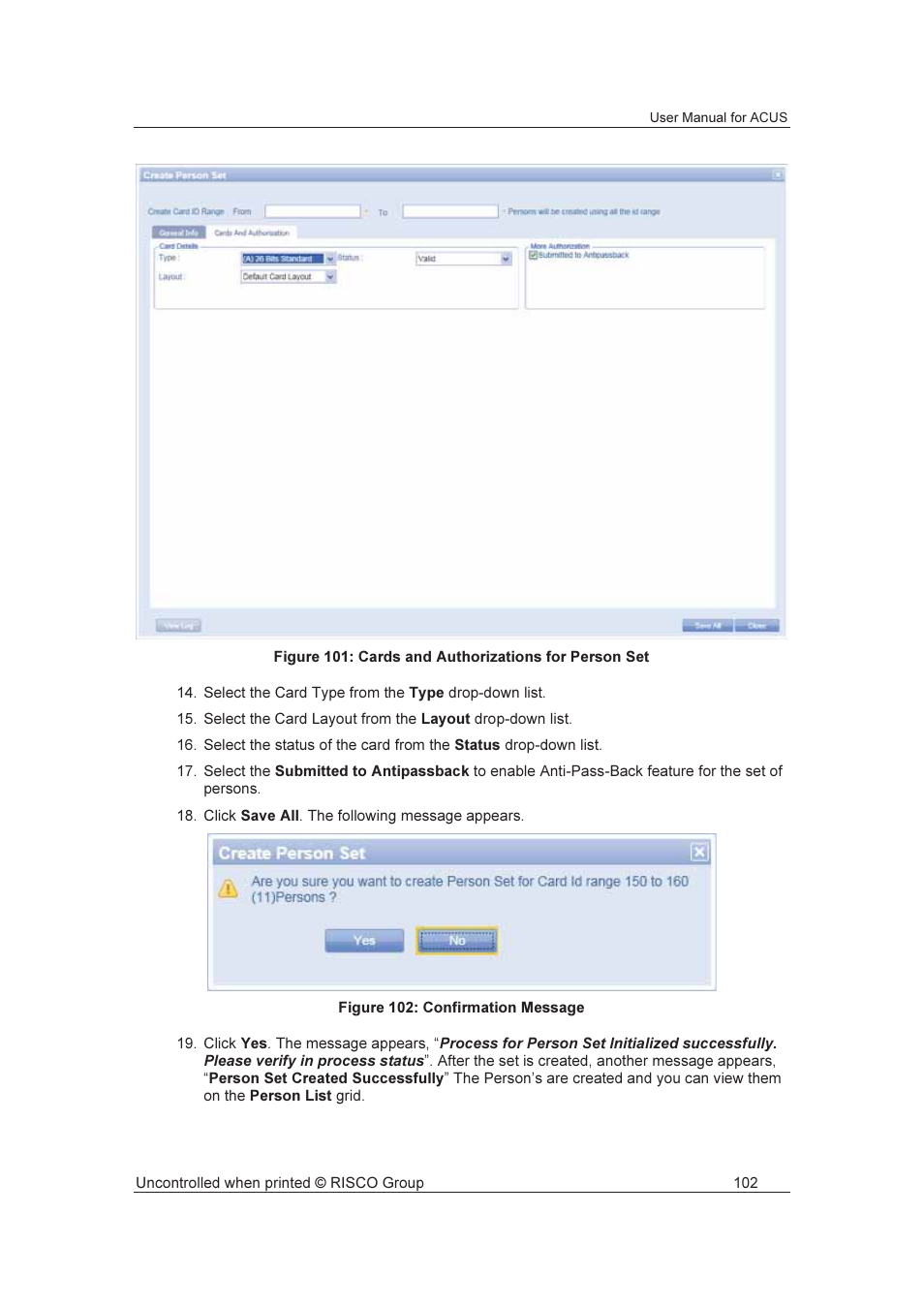 RISCO Group ACUS User Manual | Page 130 / 525