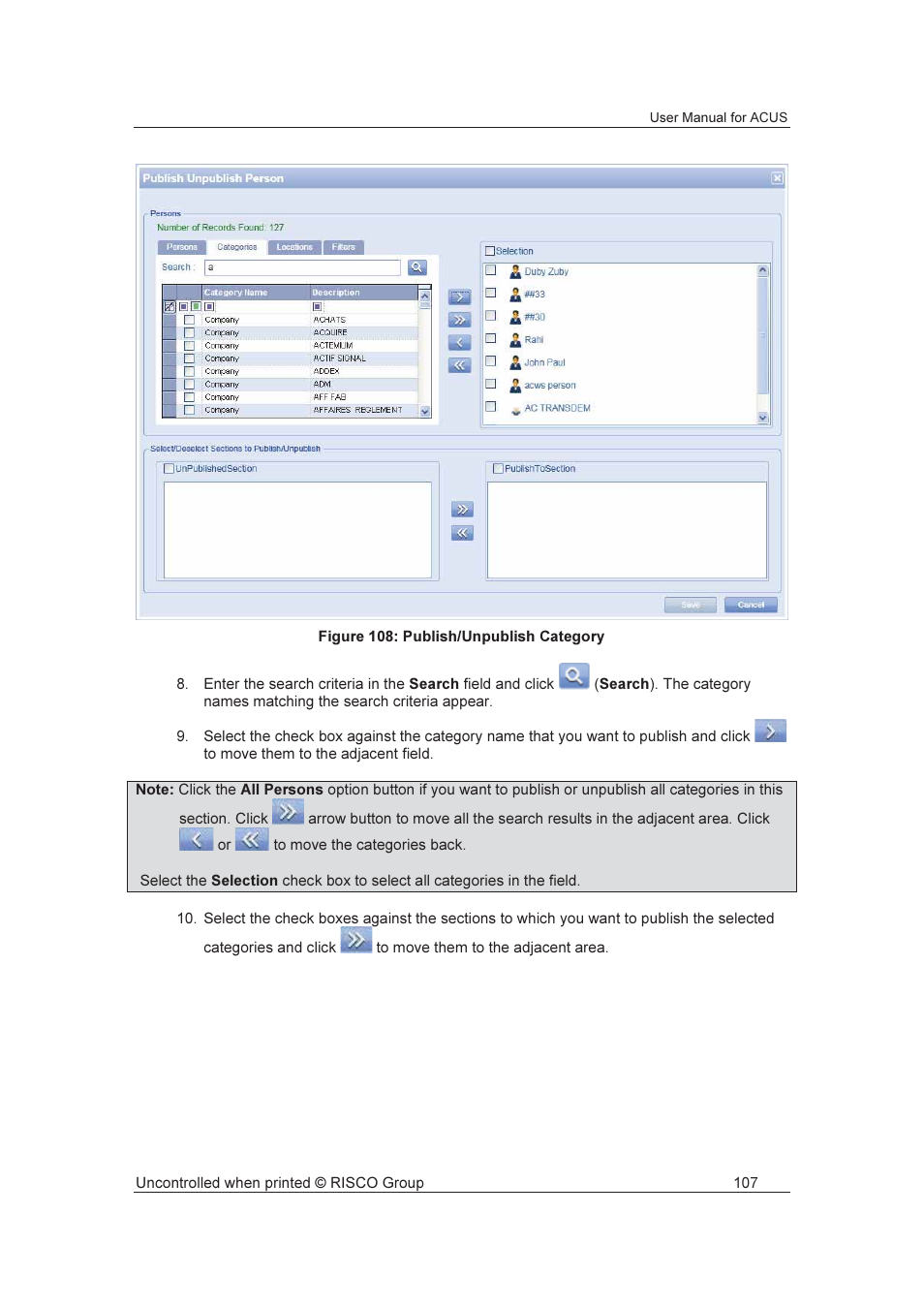 RISCO Group ACUS User Manual | Page 135 / 525