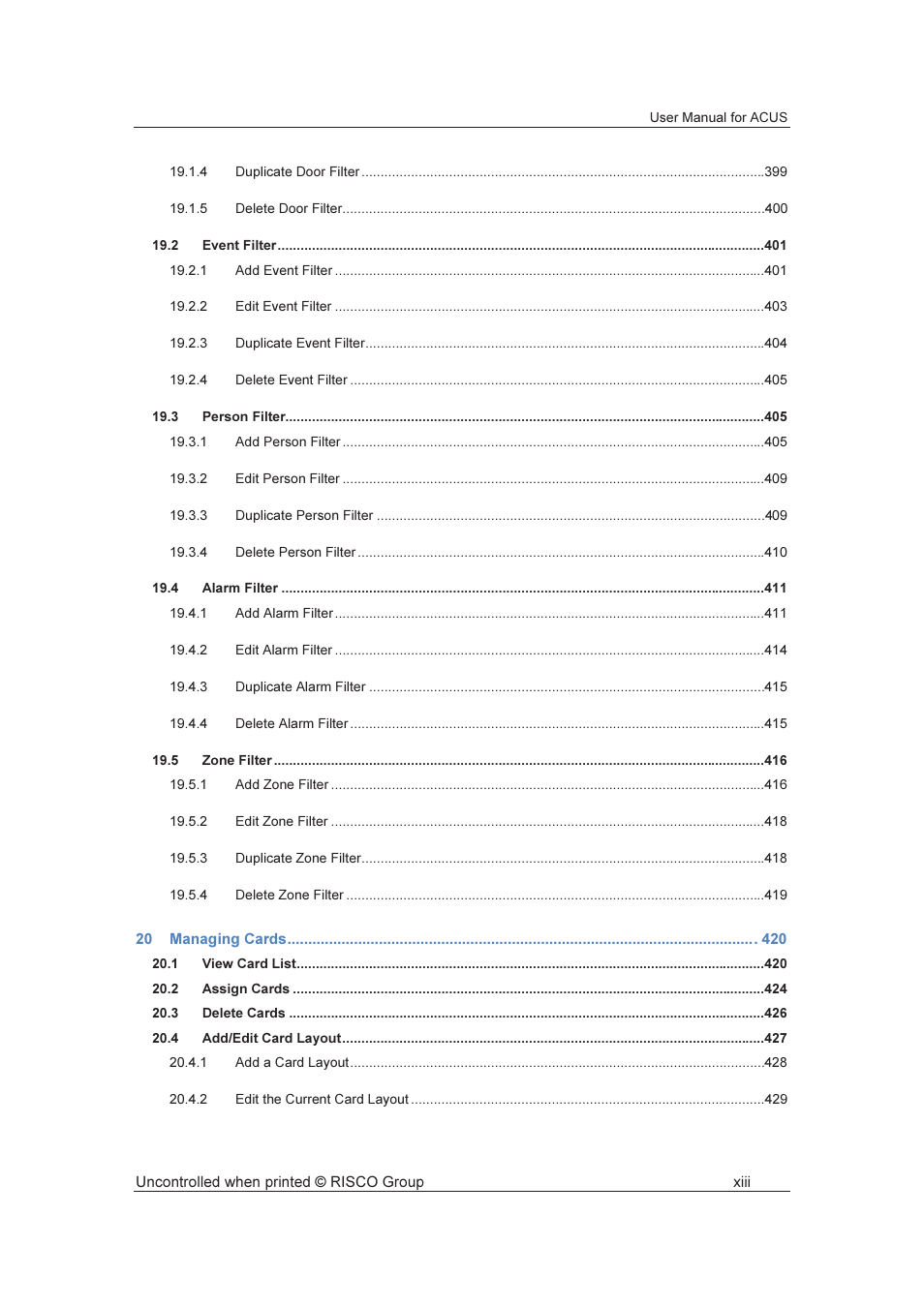 RISCO Group ACUS User Manual | Page 14 / 525