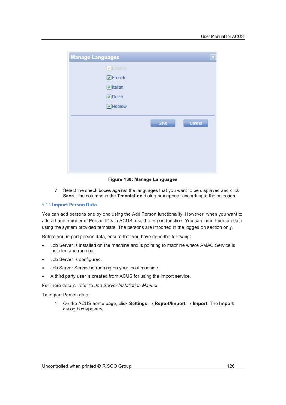 RISCO Group ACUS User Manual | Page 154 / 525