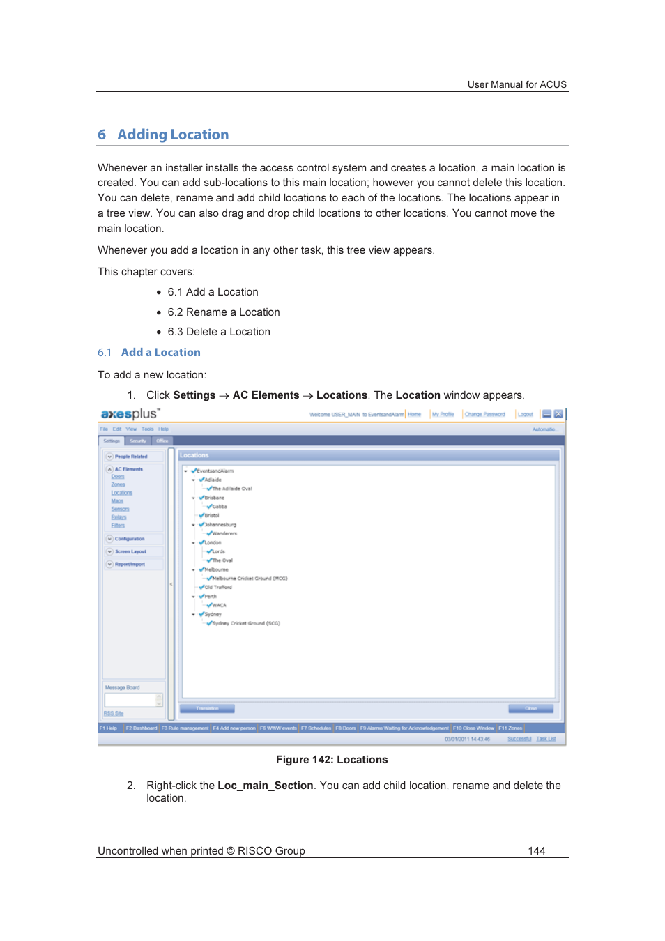 6adding location | RISCO Group ACUS User Manual | Page 172 / 525