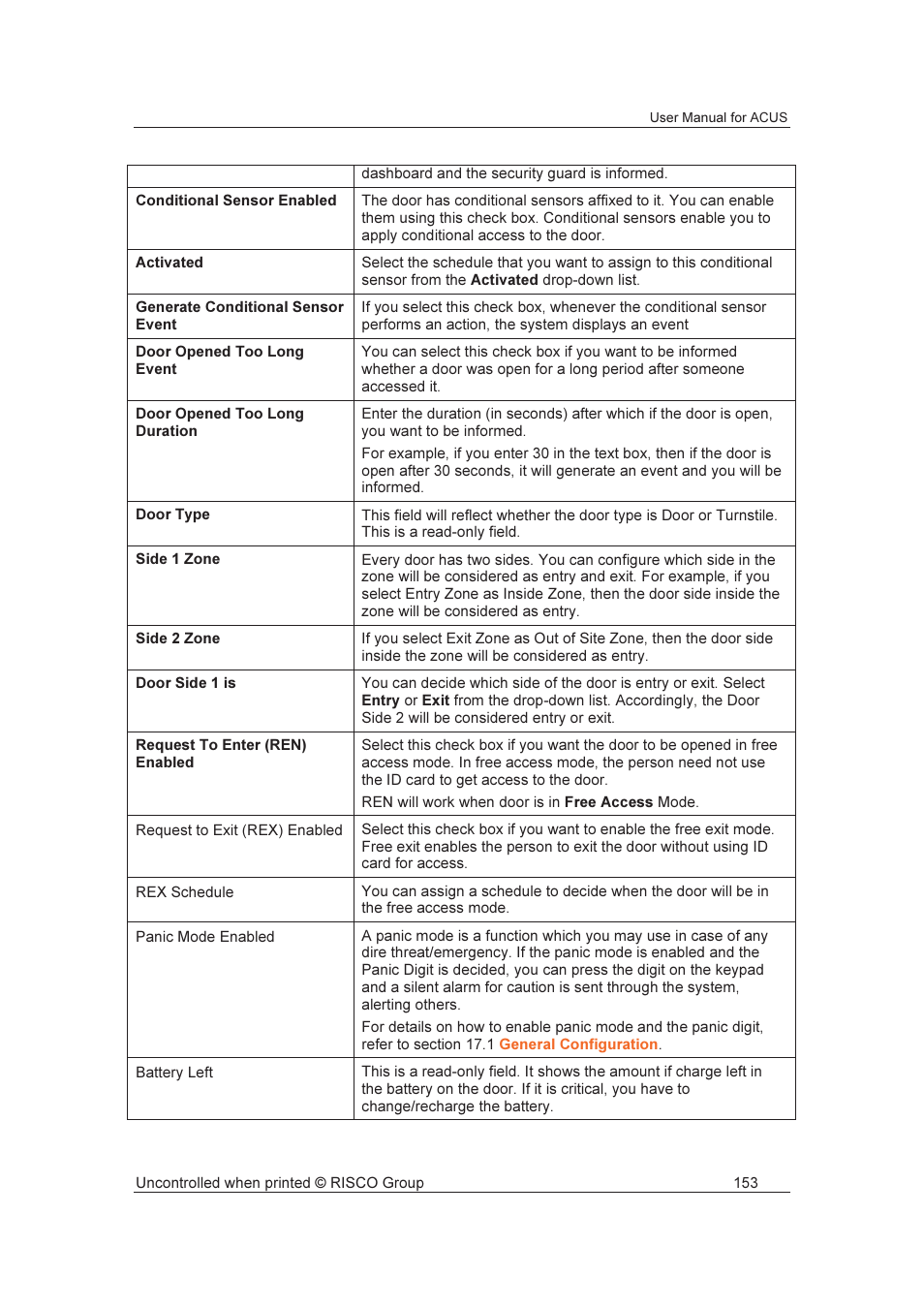 RISCO Group ACUS User Manual | Page 181 / 525