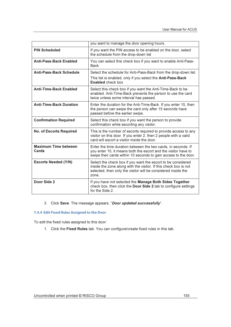 RISCO Group ACUS User Manual | Page 183 / 525