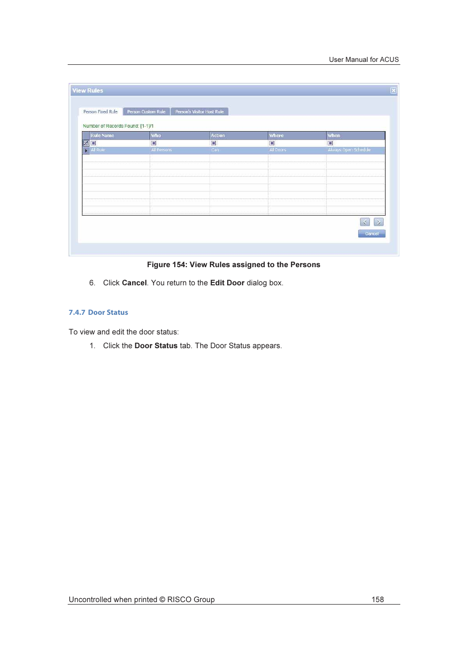 RISCO Group ACUS User Manual | Page 186 / 525