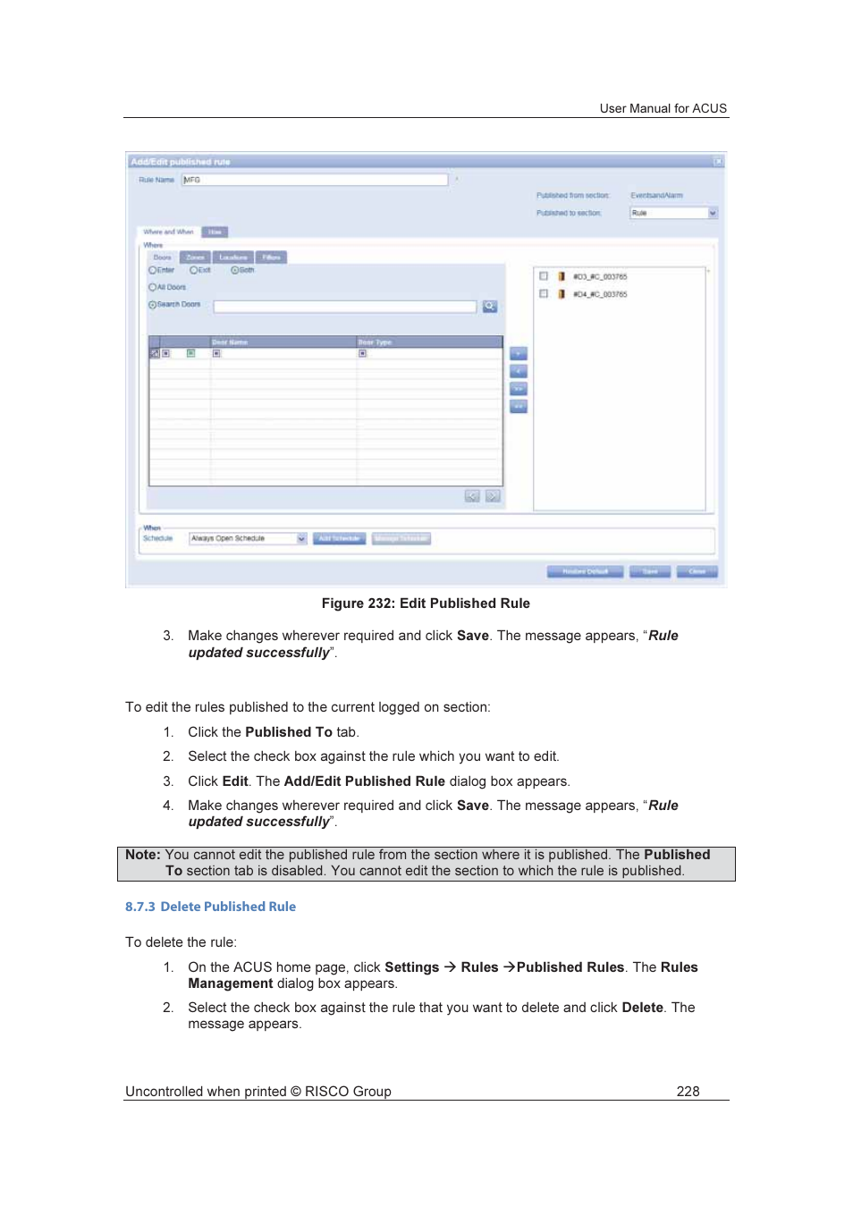 RISCO Group ACUS User Manual | Page 256 / 525