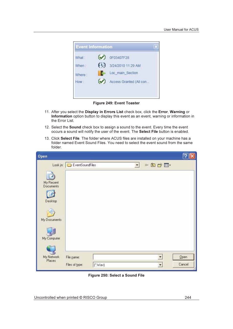 RISCO Group ACUS User Manual | Page 272 / 525