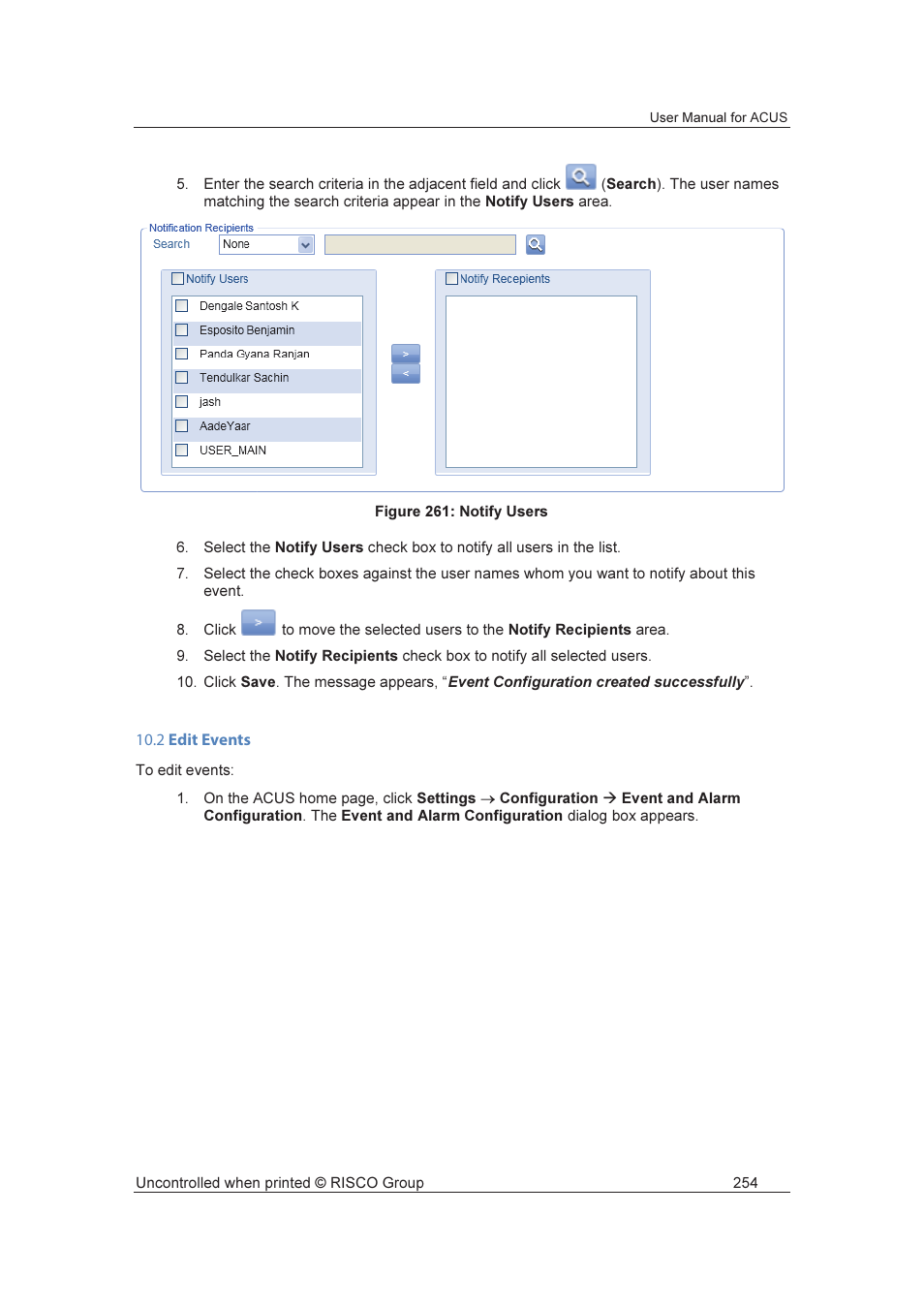 RISCO Group ACUS User Manual | Page 282 / 525