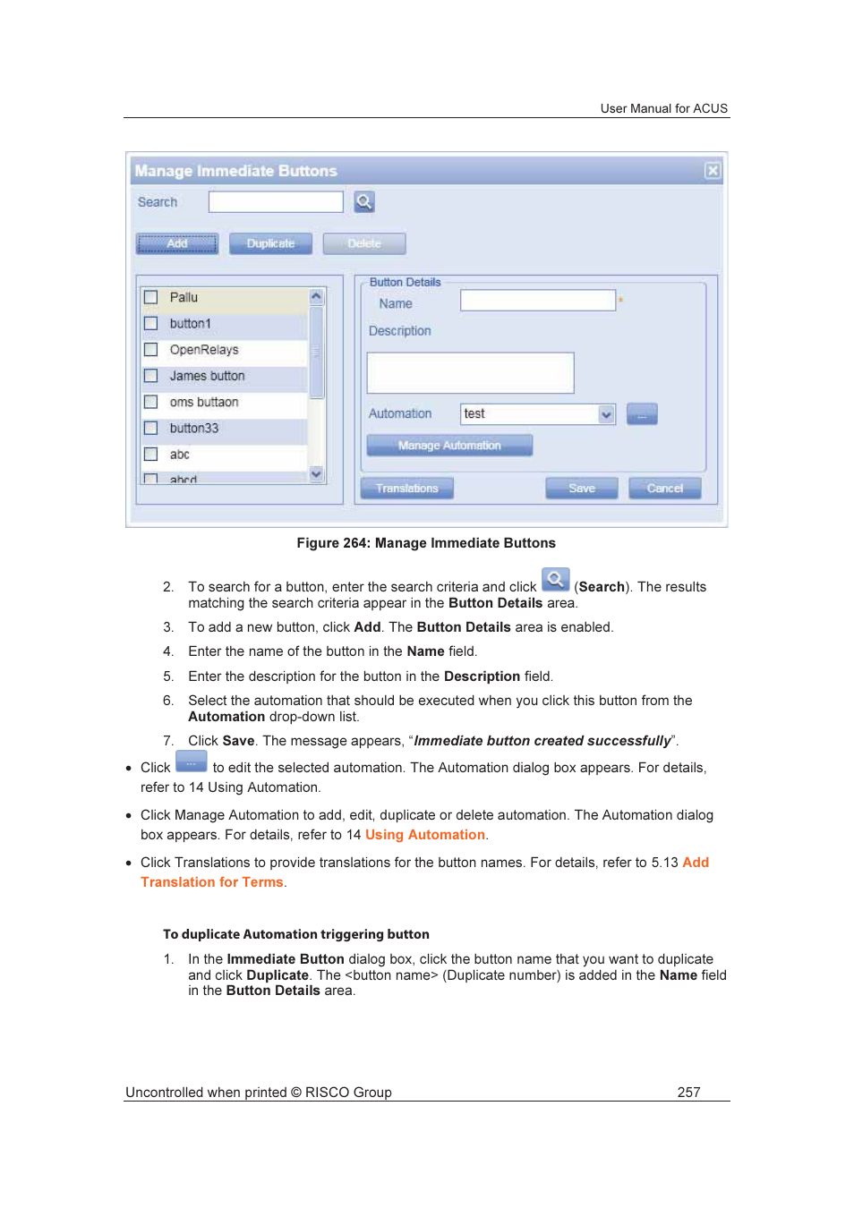 RISCO Group ACUS User Manual | Page 285 / 525