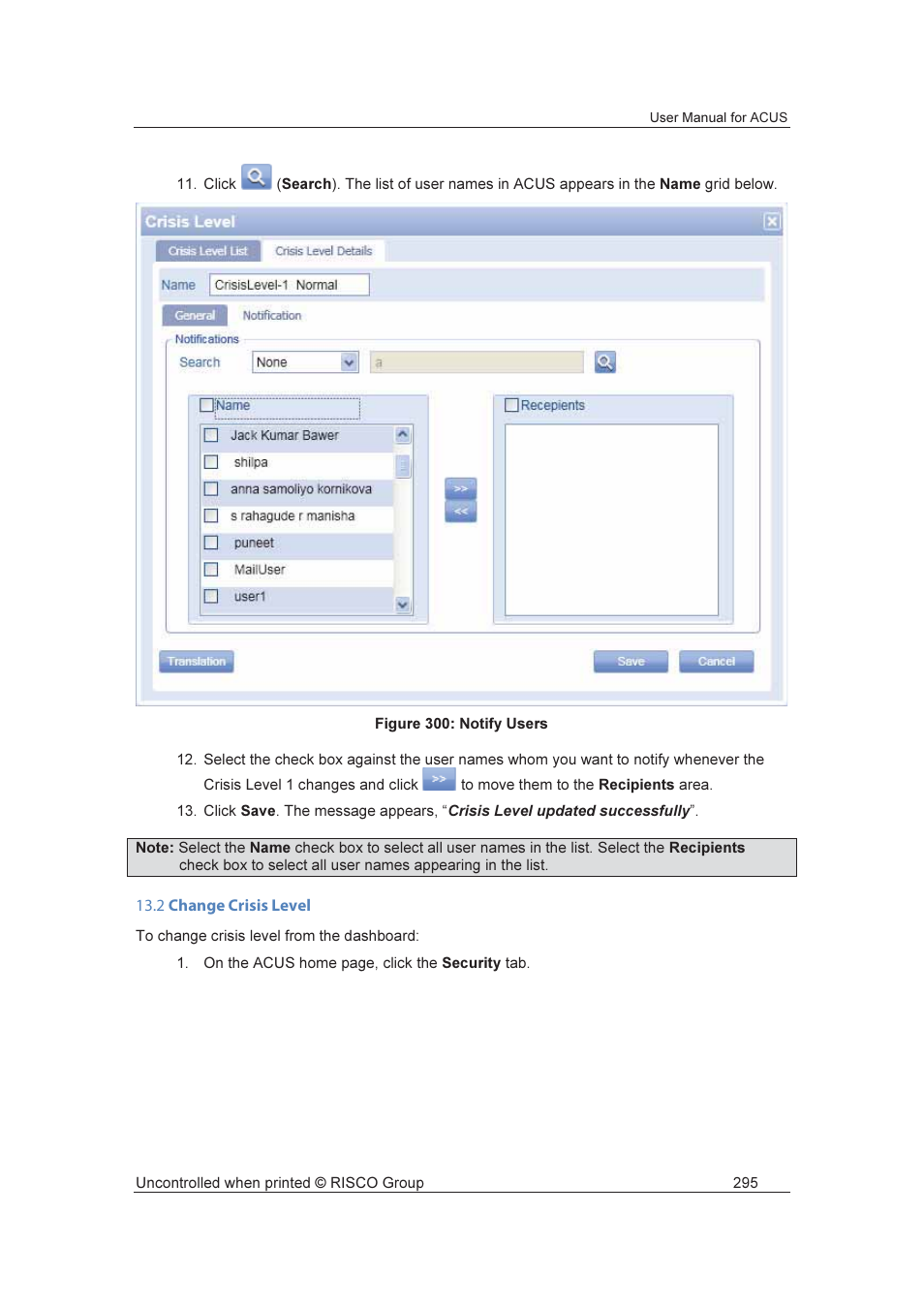 RISCO Group ACUS User Manual | Page 323 / 525