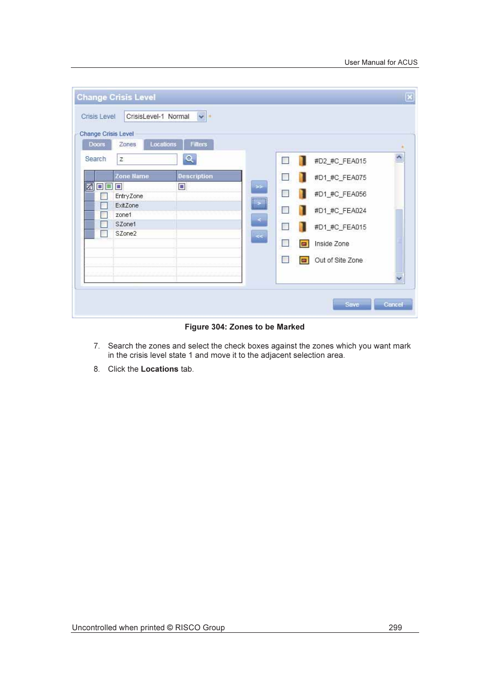 RISCO Group ACUS User Manual | Page 327 / 525