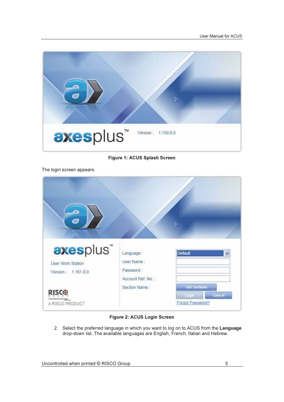 RISCO Group ACUS User Manual | Page 33 / 525