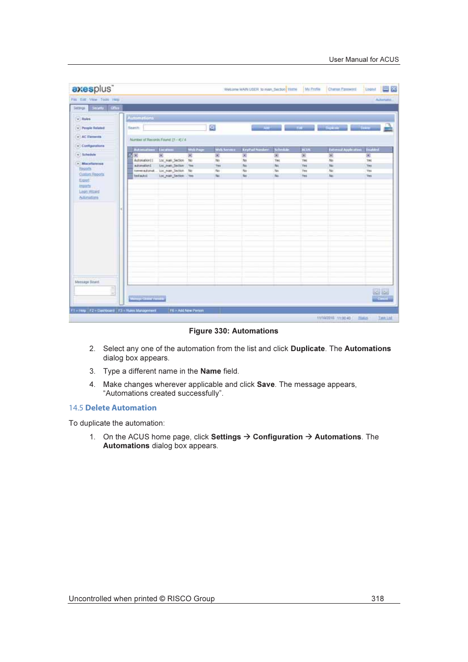 RISCO Group ACUS User Manual | Page 346 / 525