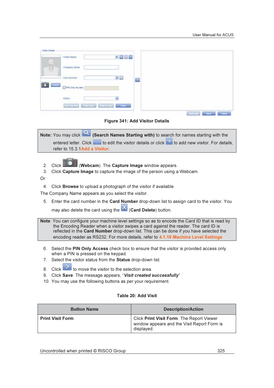 RISCO Group ACUS User Manual | Page 353 / 525