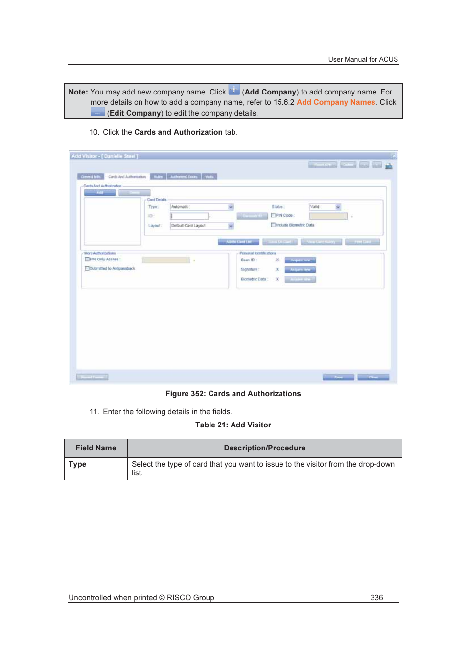 RISCO Group ACUS User Manual | Page 364 / 525