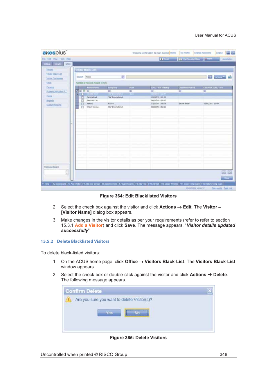 RISCO Group ACUS User Manual | Page 376 / 525