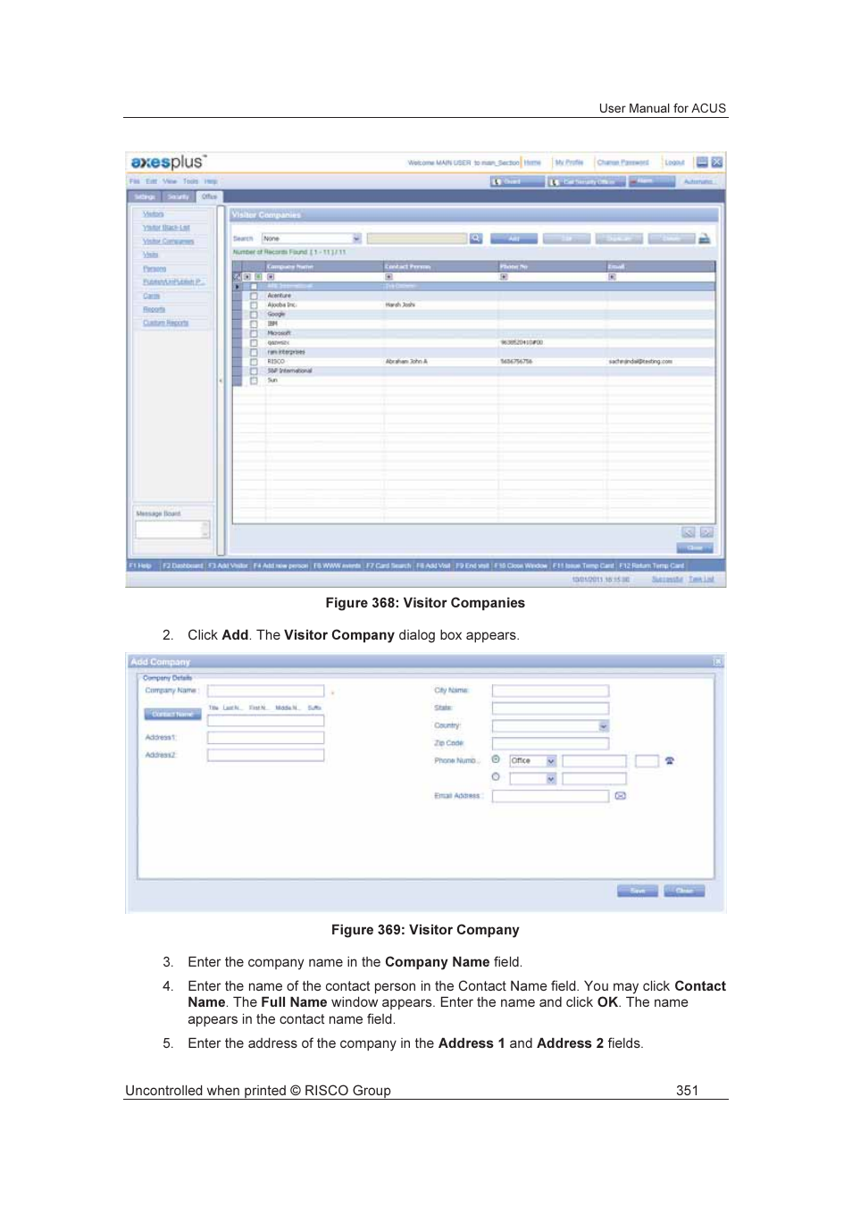 RISCO Group ACUS User Manual | Page 379 / 525