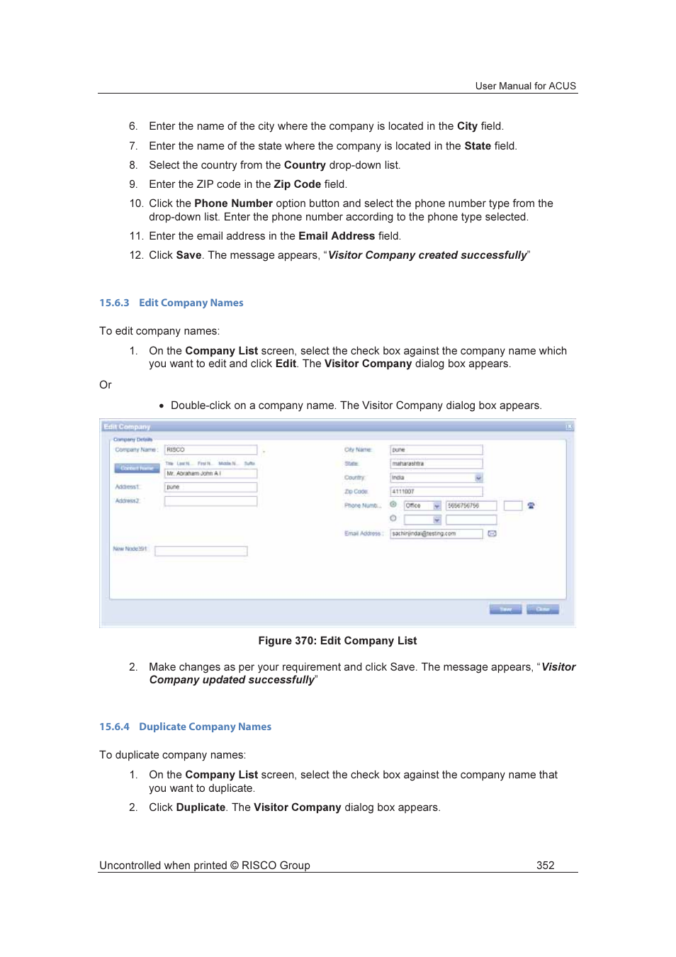 RISCO Group ACUS User Manual | Page 380 / 525