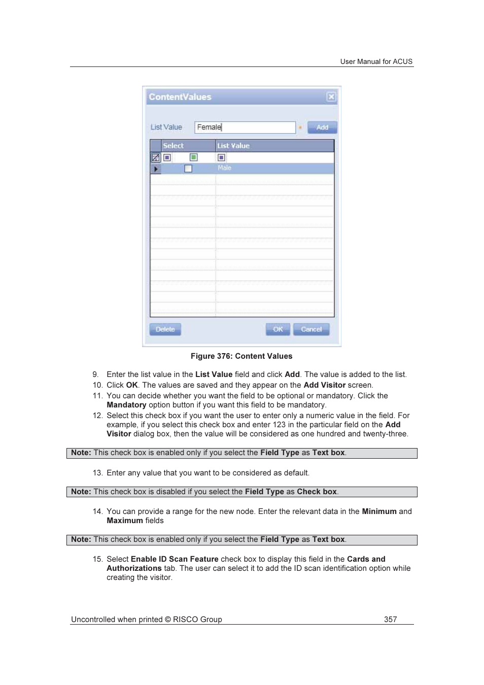 RISCO Group ACUS User Manual | Page 385 / 525