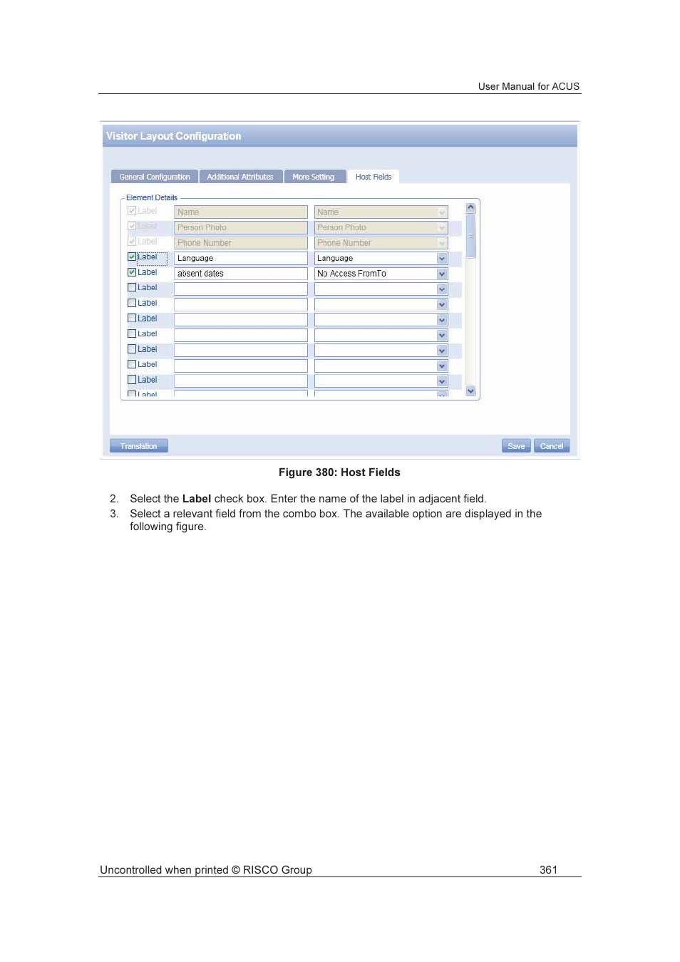 RISCO Group ACUS User Manual | Page 389 / 525