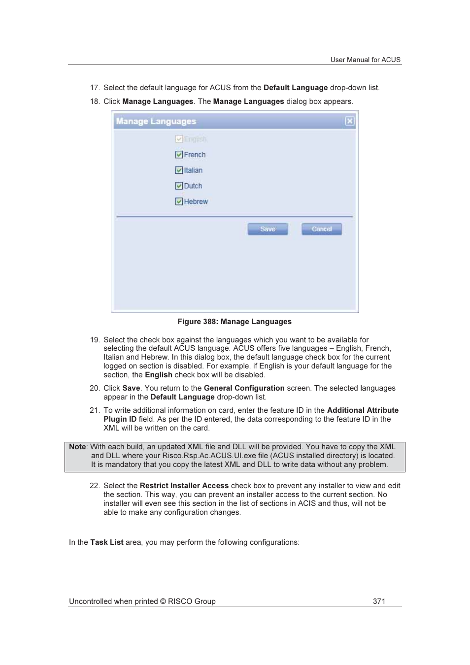 RISCO Group ACUS User Manual | Page 399 / 525