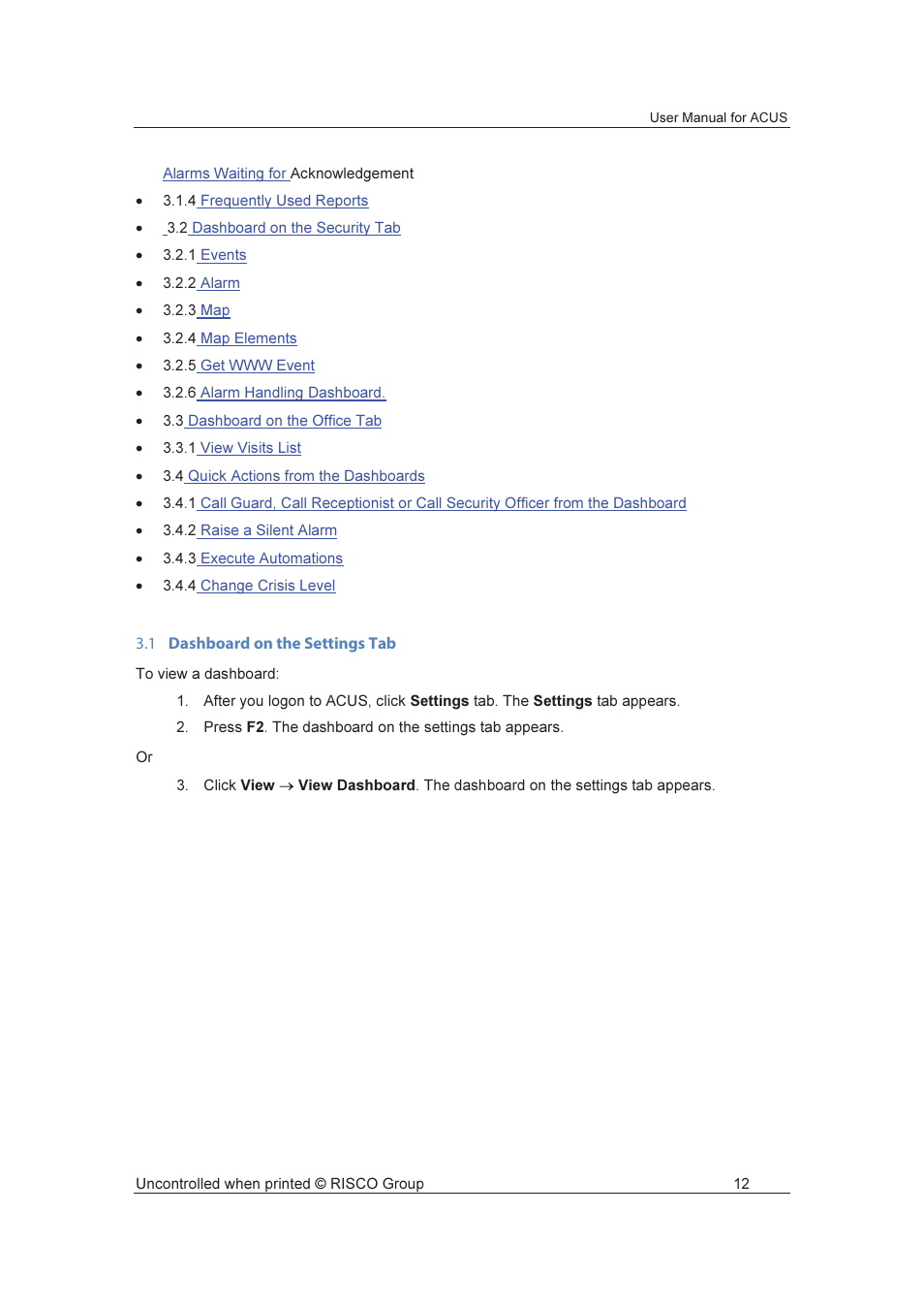 RISCO Group ACUS User Manual | Page 40 / 525