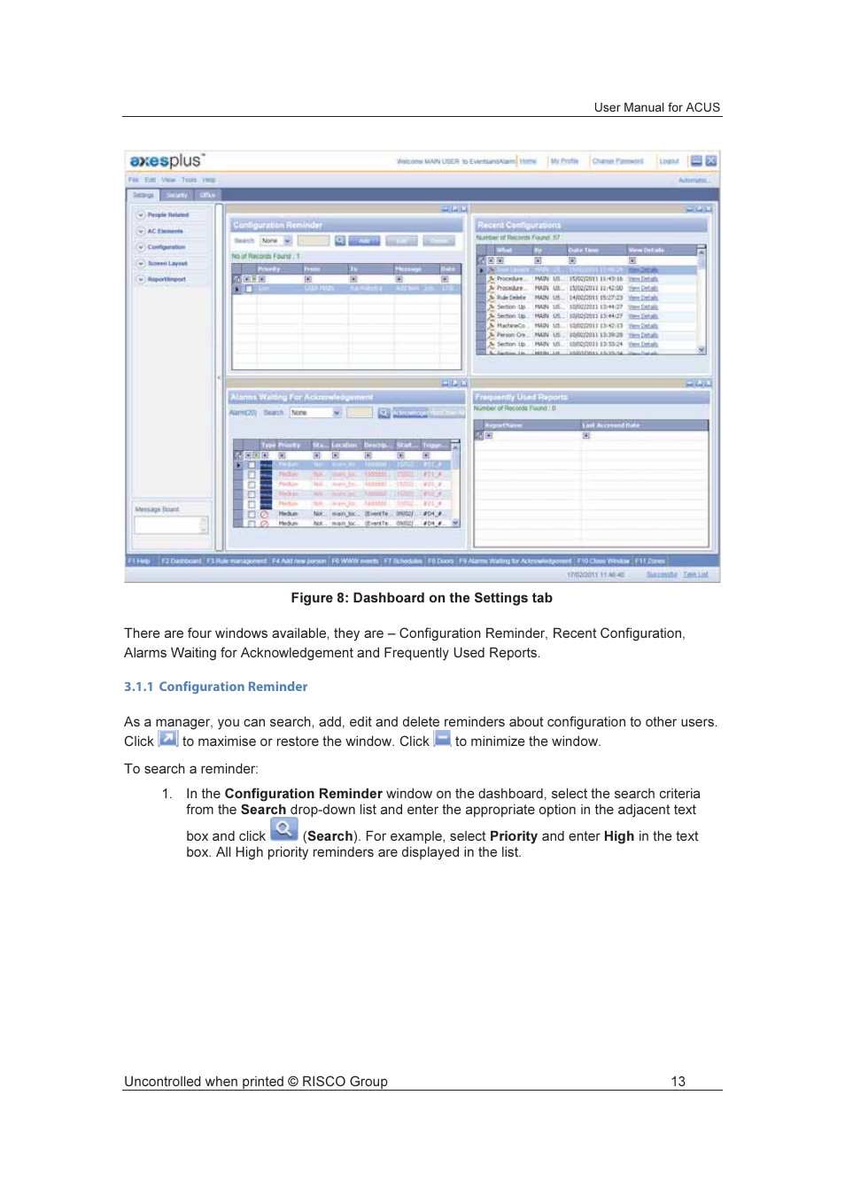 RISCO Group ACUS User Manual | Page 41 / 525