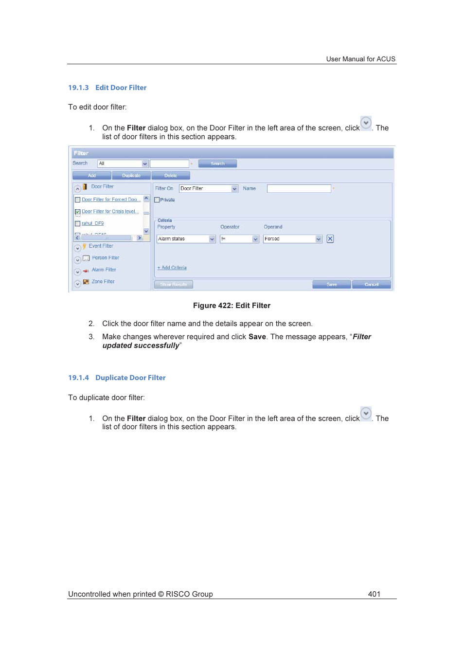 RISCO Group ACUS User Manual | Page 429 / 525