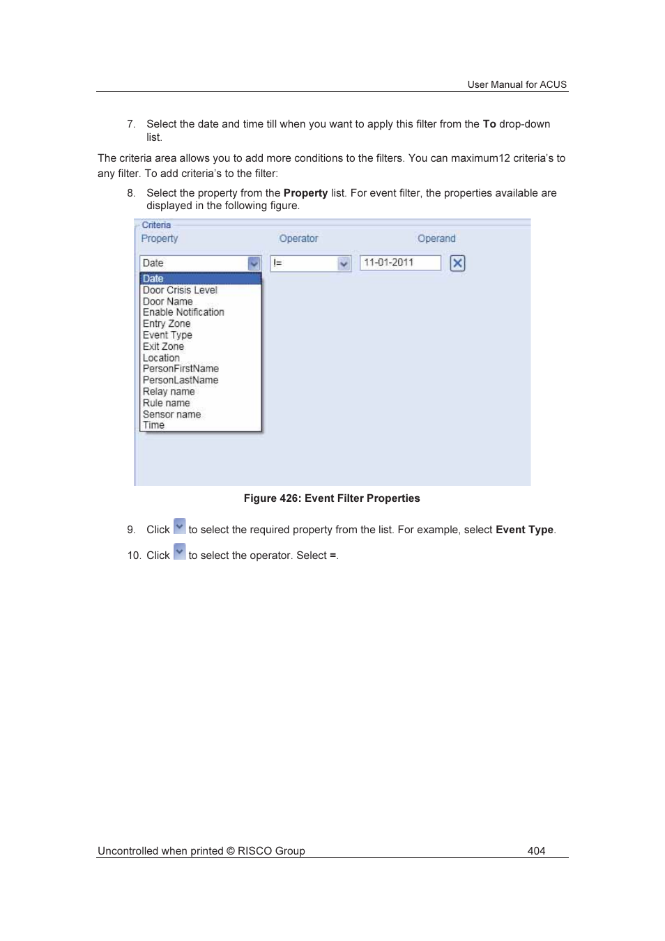 RISCO Group ACUS User Manual | Page 432 / 525