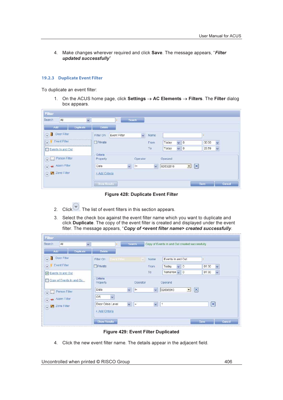 RISCO Group ACUS User Manual | Page 434 / 525