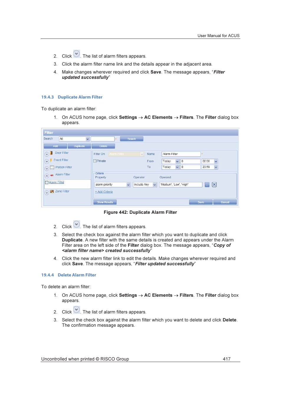 RISCO Group ACUS User Manual | Page 445 / 525