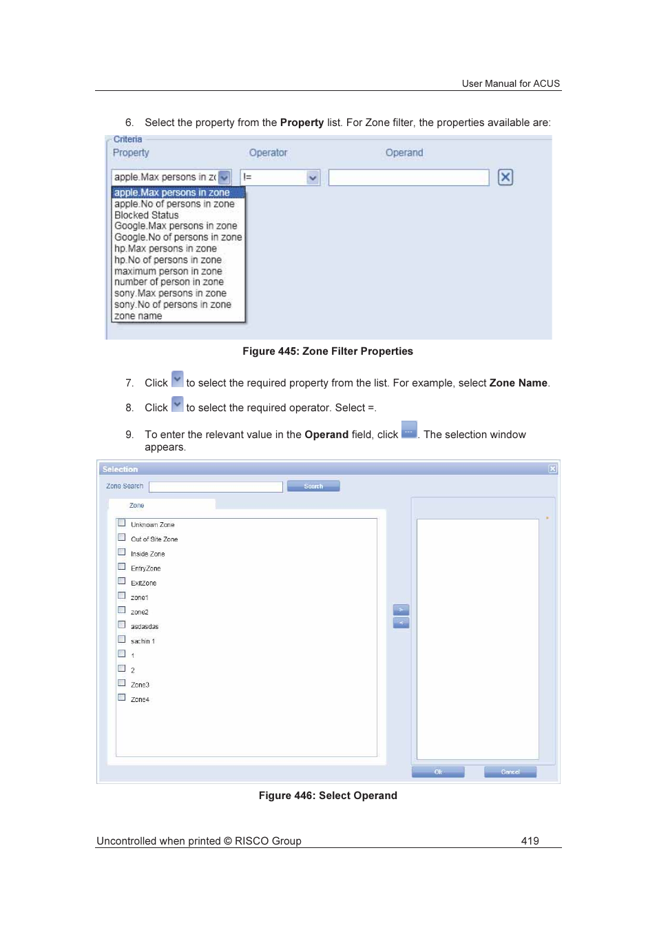 RISCO Group ACUS User Manual | Page 447 / 525