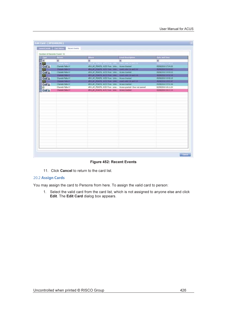 RISCO Group ACUS User Manual | Page 454 / 525