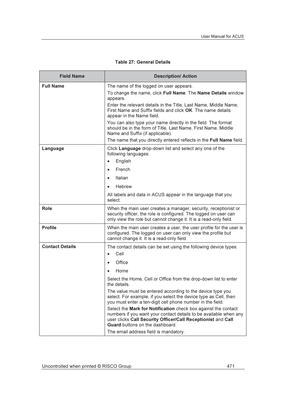 RISCO Group ACUS User Manual | Page 499 / 525