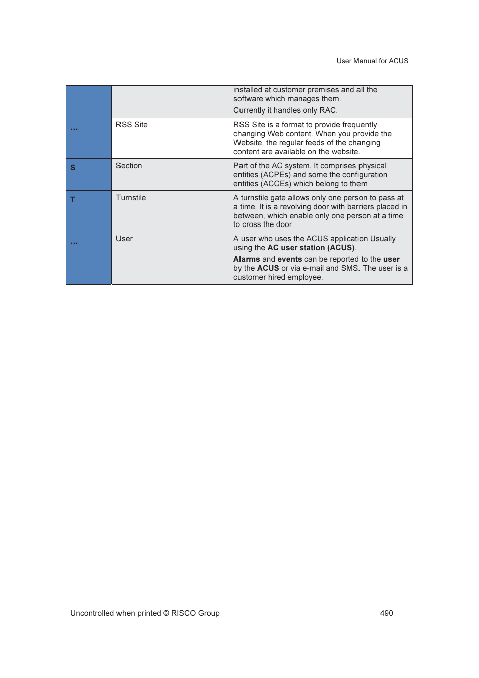 RISCO Group ACUS User Manual | Page 518 / 525