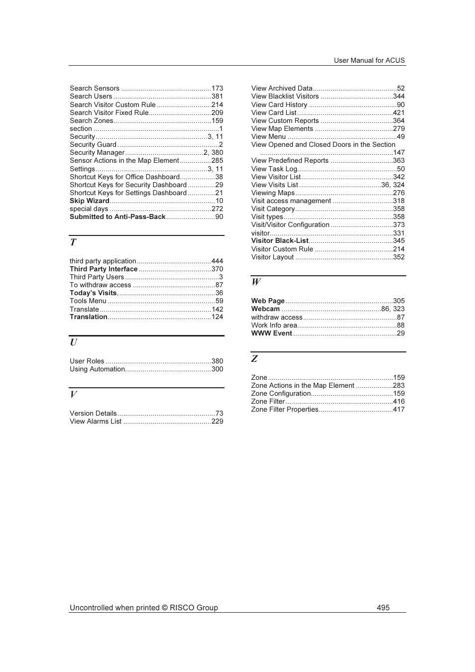RISCO Group ACUS User Manual | Page 523 / 525