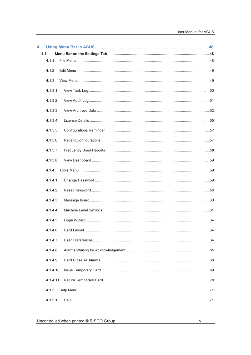 RISCO Group ACUS User Manual | Page 6 / 525