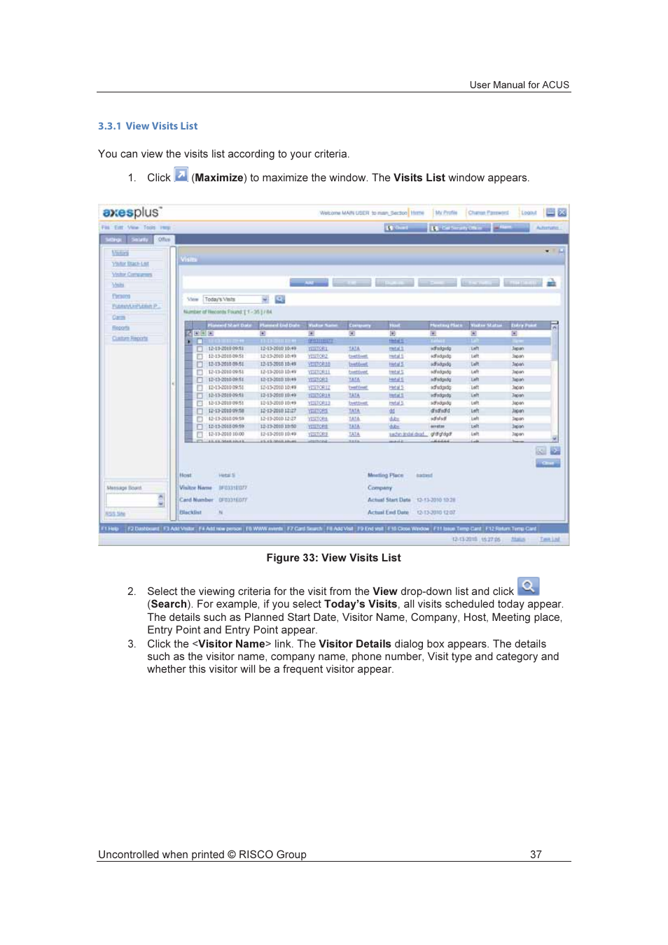 RISCO Group ACUS User Manual | Page 65 / 525