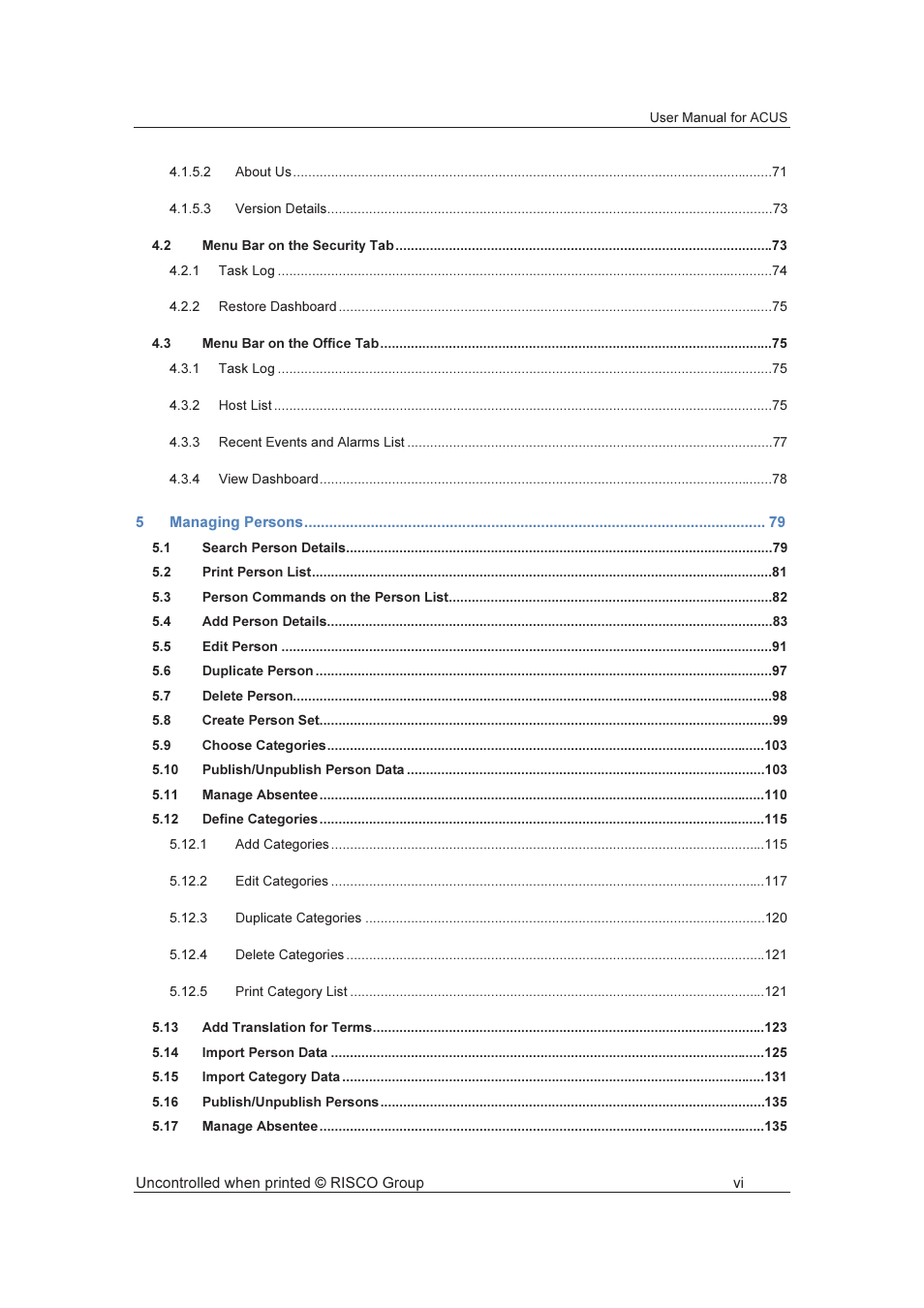 RISCO Group ACUS User Manual | Page 7 / 525