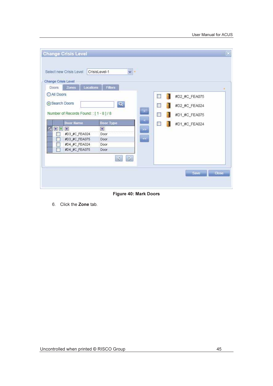 RISCO Group ACUS User Manual | Page 73 / 525