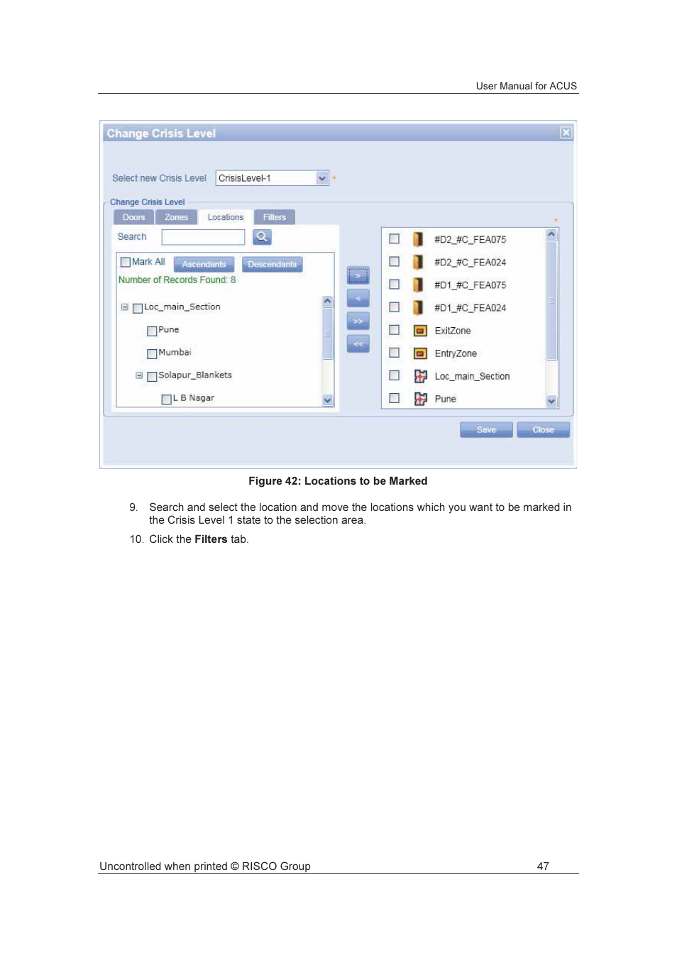 RISCO Group ACUS User Manual | Page 75 / 525