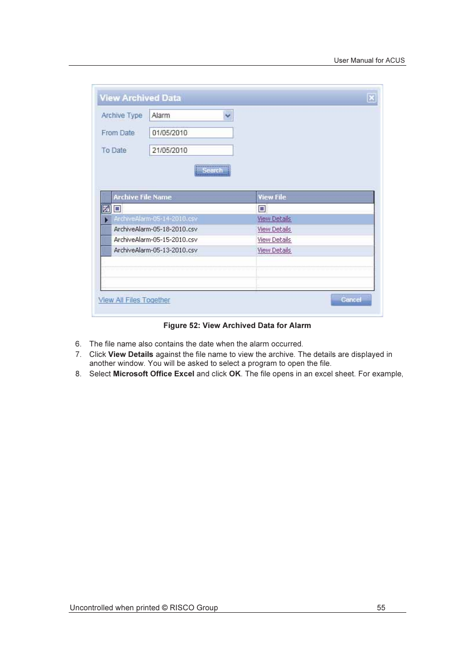 RISCO Group ACUS User Manual | Page 83 / 525