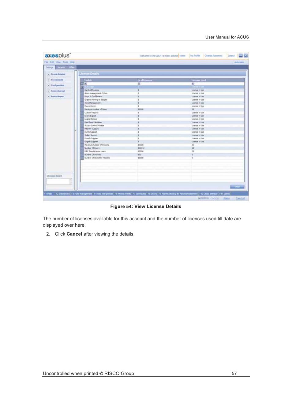 RISCO Group ACUS User Manual | Page 85 / 525