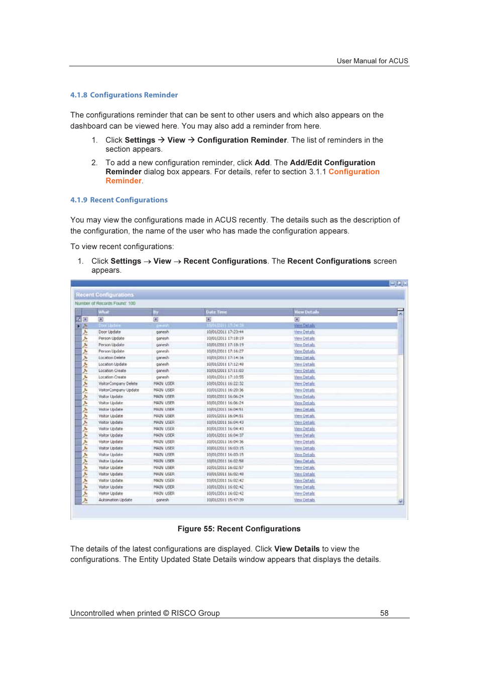 RISCO Group ACUS User Manual | Page 86 / 525