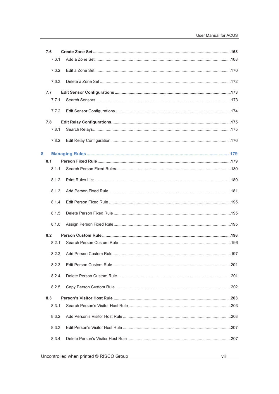 RISCO Group ACUS User Manual | Page 9 / 525