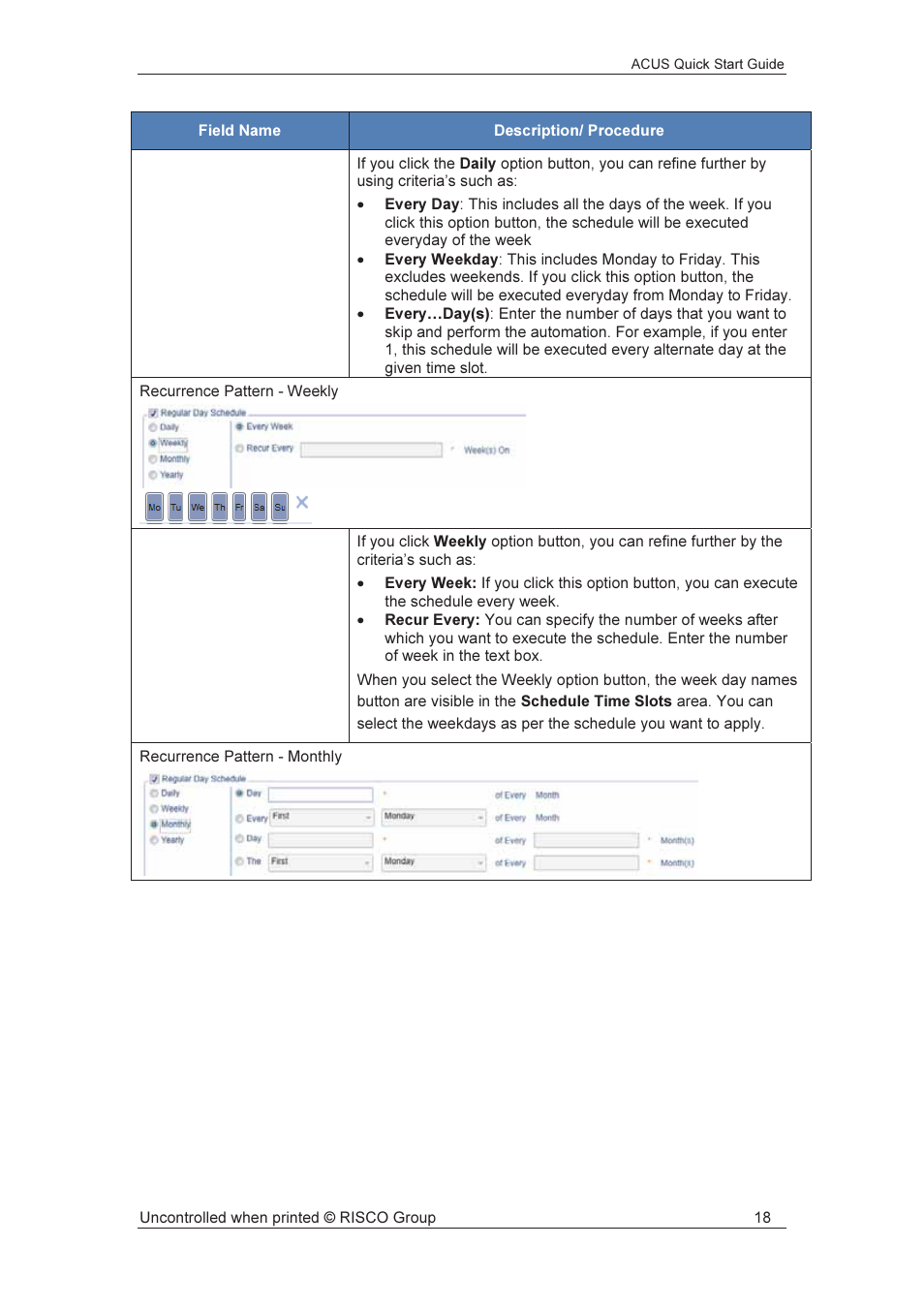 RISCO Group ACUS User Manual | Page 19 / 56